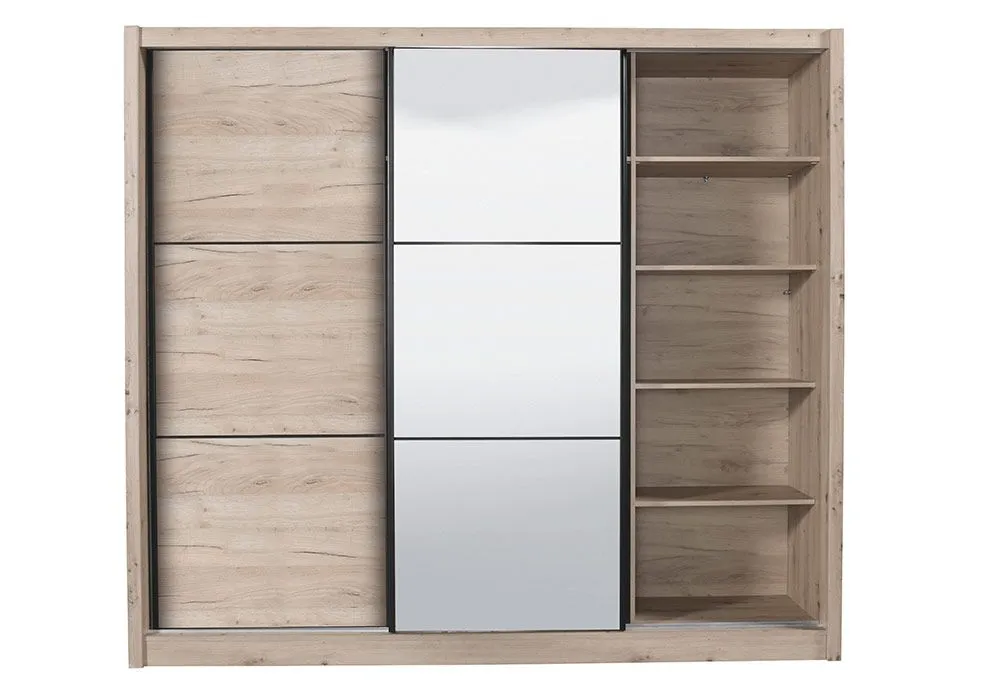 Armoire 3 Portes Coulissantes avec Miroir Navara – Image 2