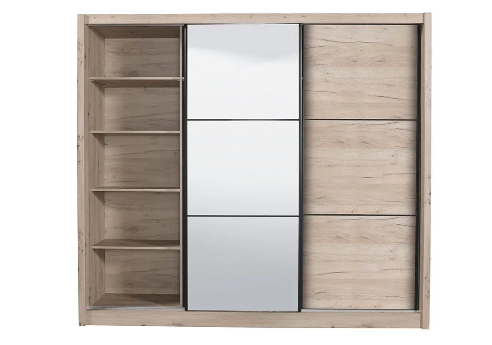 Armoire 3 Portes Coulissantes avec Miroir Navara – Image 3