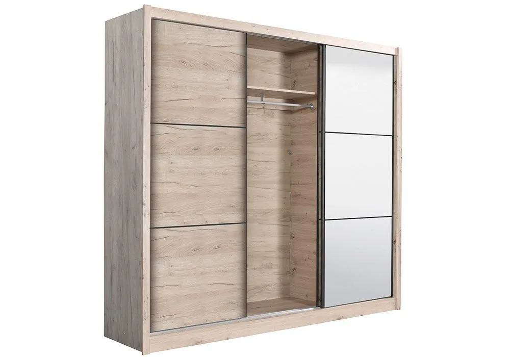 Armoire 3 Portes Coulissantes avec Miroir Navara – Image 4
