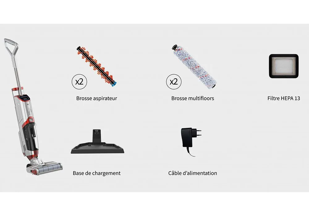 Aspirateur Laveur Nettoyeur Balai à Rouleau Rotatif sans Fil Cyclowash Eziclean (P420) – Image 7