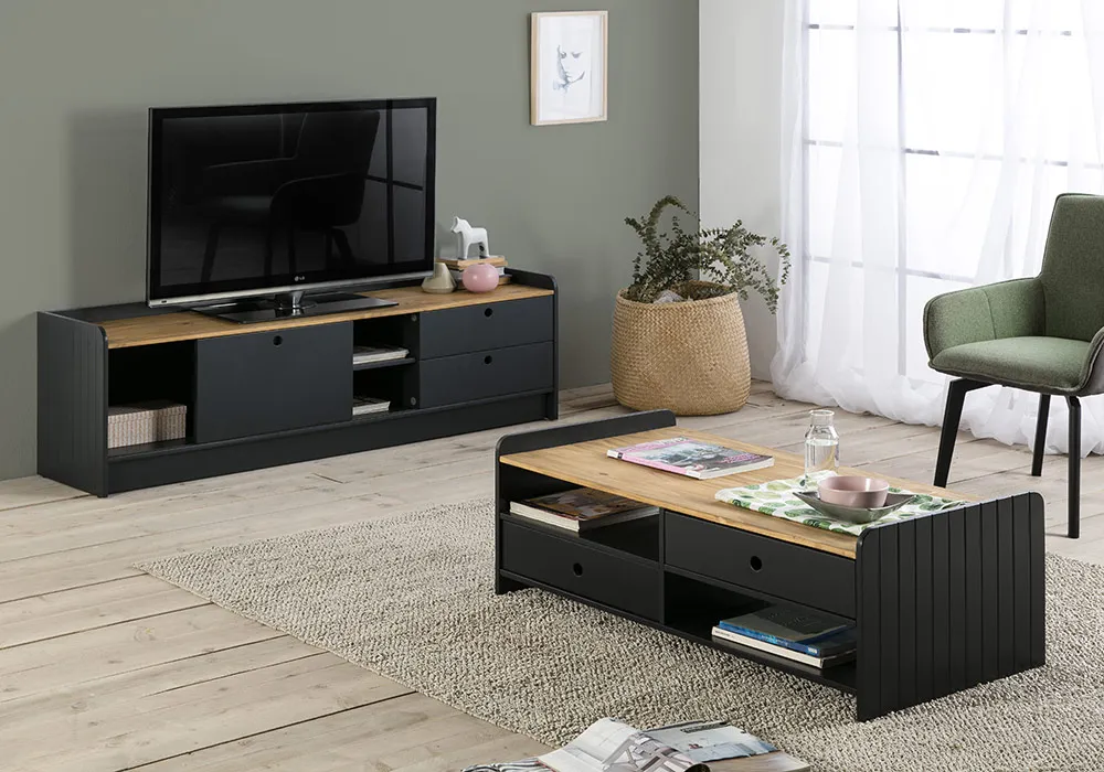 Table de Salon 2 Tiroirs (Collection Monte) – Image 2