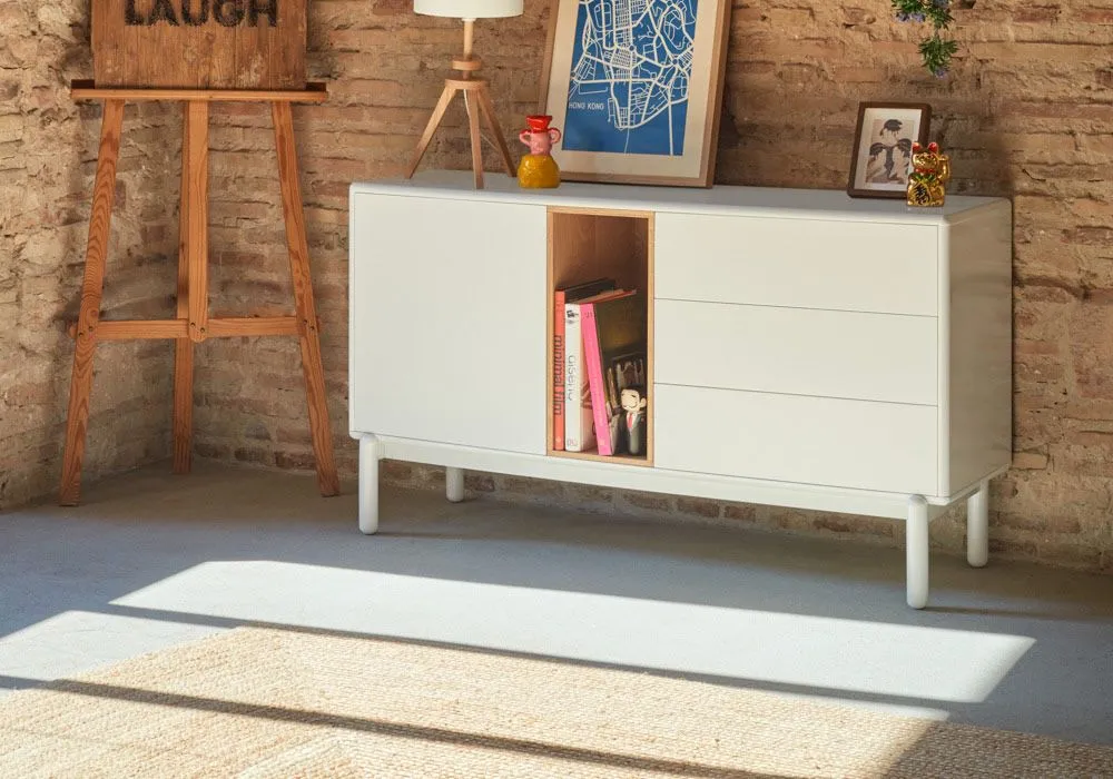 Buffet Bas 1 Porte 3 Tiroirs Corvo – Image 2