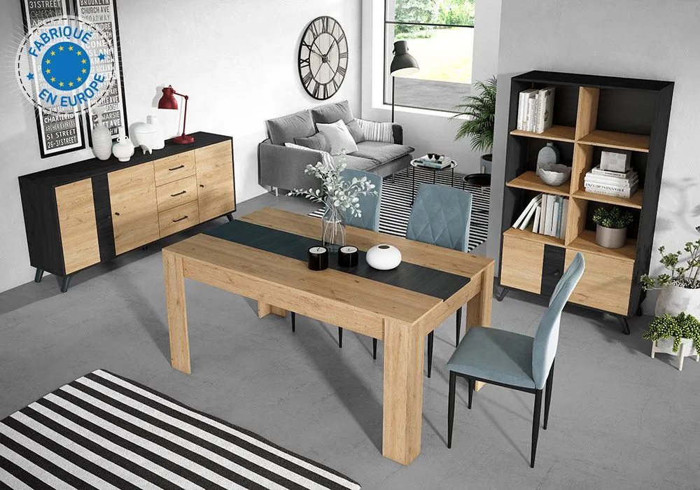 Table à Manger avec 1 Allonge à l’Italienne (Collection Bocami)