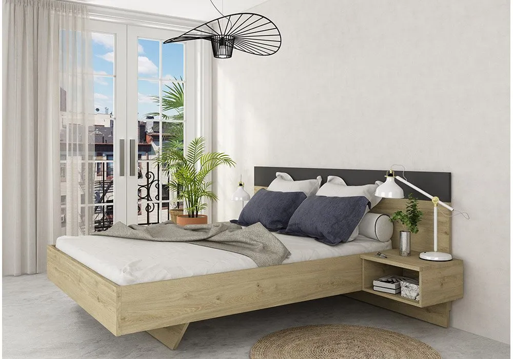 Lit Loft 140x190cm / Chevets intégrés avec Sommier – Image 2