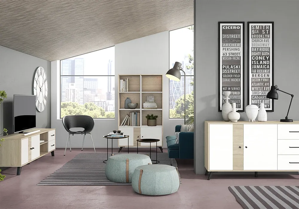 Meuble TV 2 Portes 2 Tiroirs (Collection Sahara) – Image 2