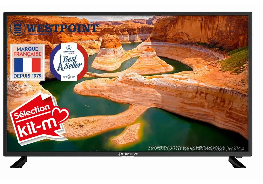 Pack Support TV + TV LED 43″109cm Westpoint (TEK-43F22SM)