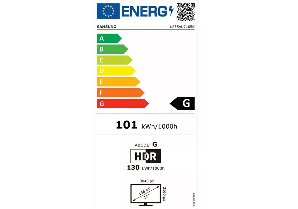 LED 4K HDR 10+ 139cm Crystal UHD Samsung (UE55AU7105) – Image 3
