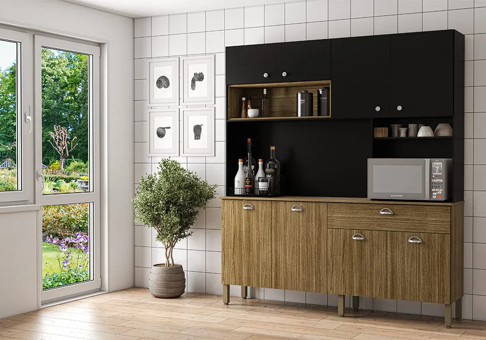 Buffet de Cuisine 8 Portes avec 1 Tiroir