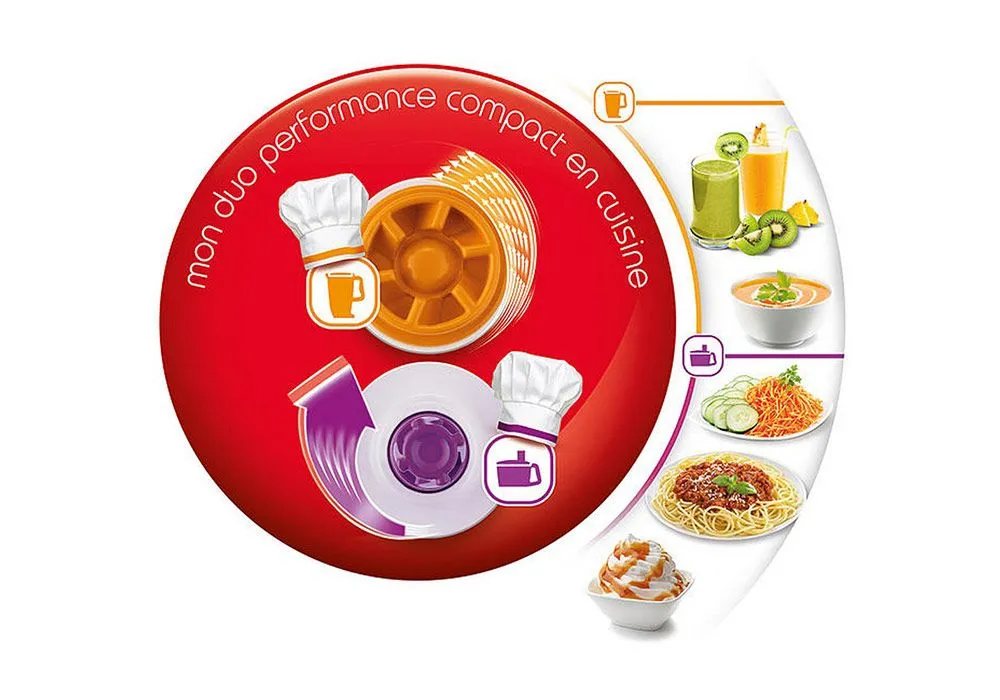 Robot Culinaire Double Force Compact Noir Moulinex (FP546810) – Image 3