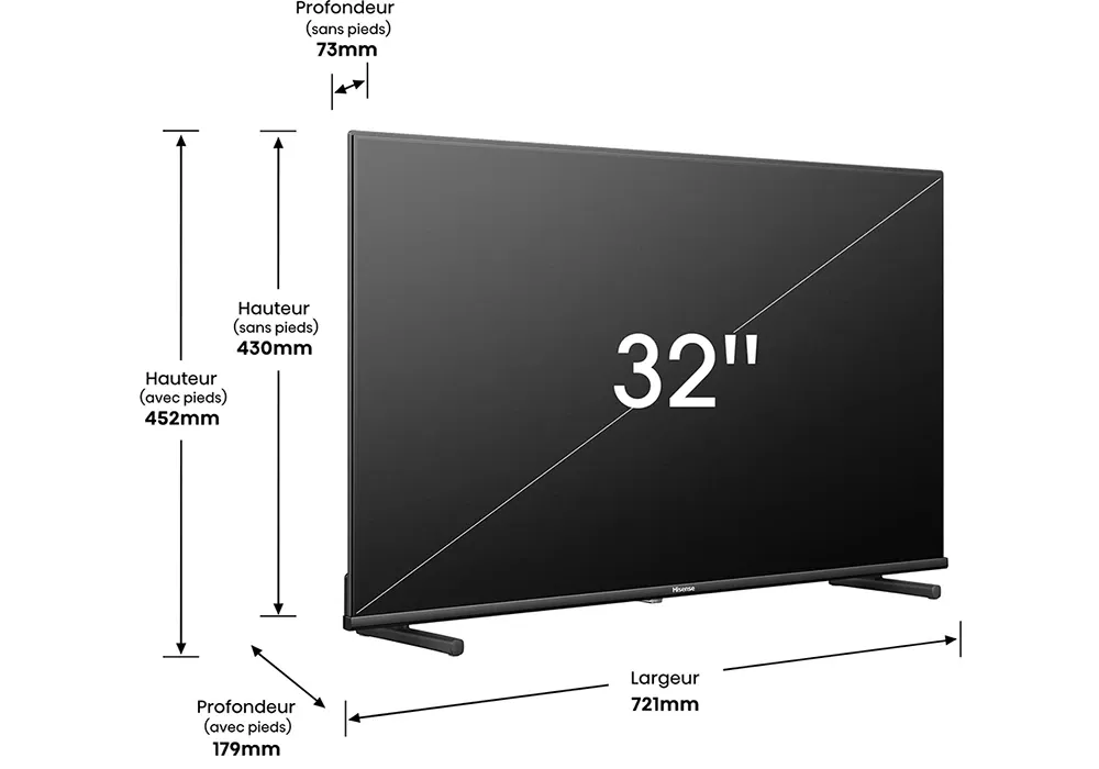 TV QLED FULL HD 32″ 82cm Hisense (32A5K) – Image 4