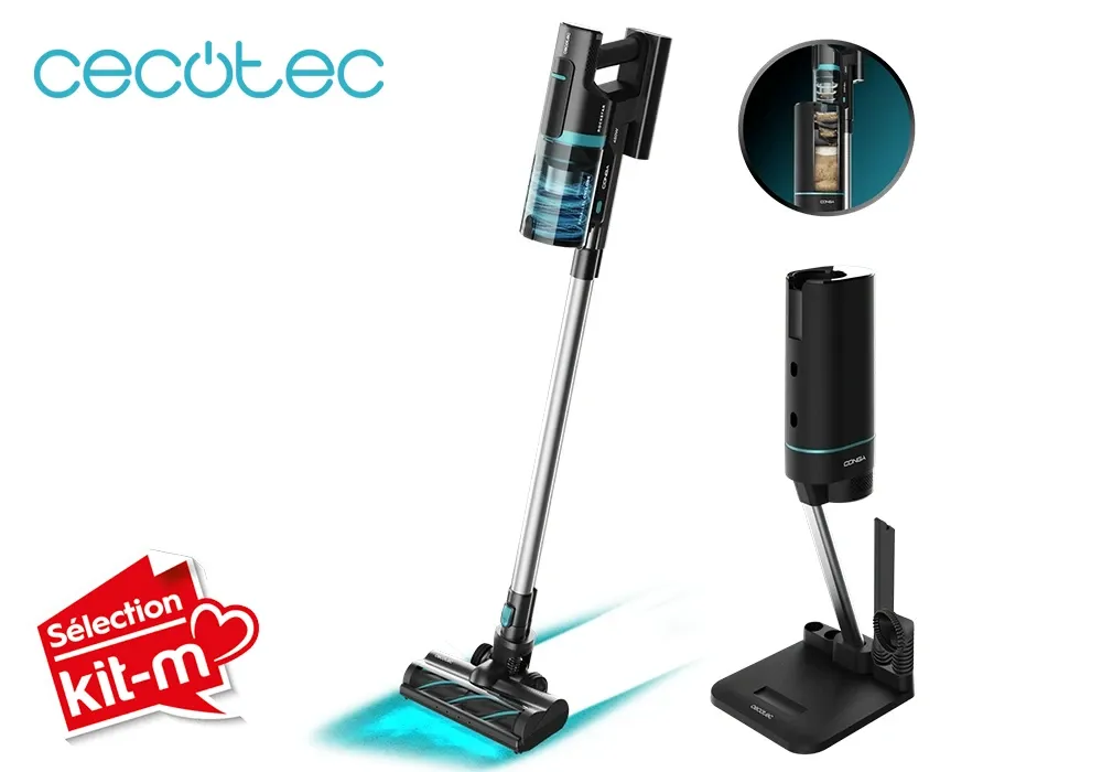 Aspirateur Balai sans fil 3en1 avec Base Auto-Vidante Conga Rockstar 10000 Nebula Station Cecotec (4943)