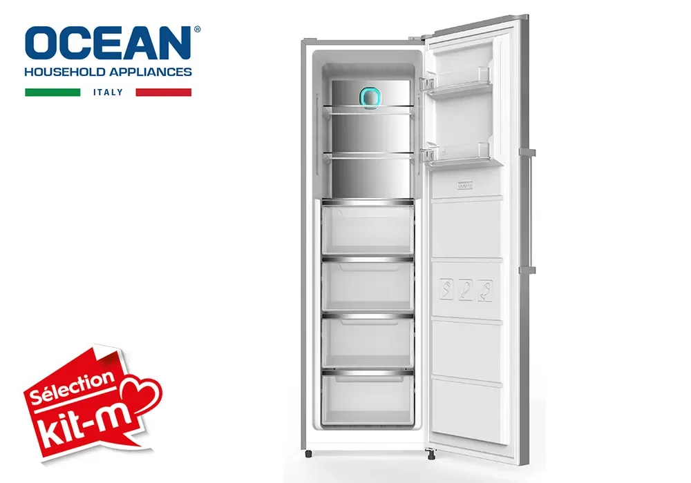 Congélateur Armoire 1 Porte Dark Inox Ocean (OVK270NF) – Image 2