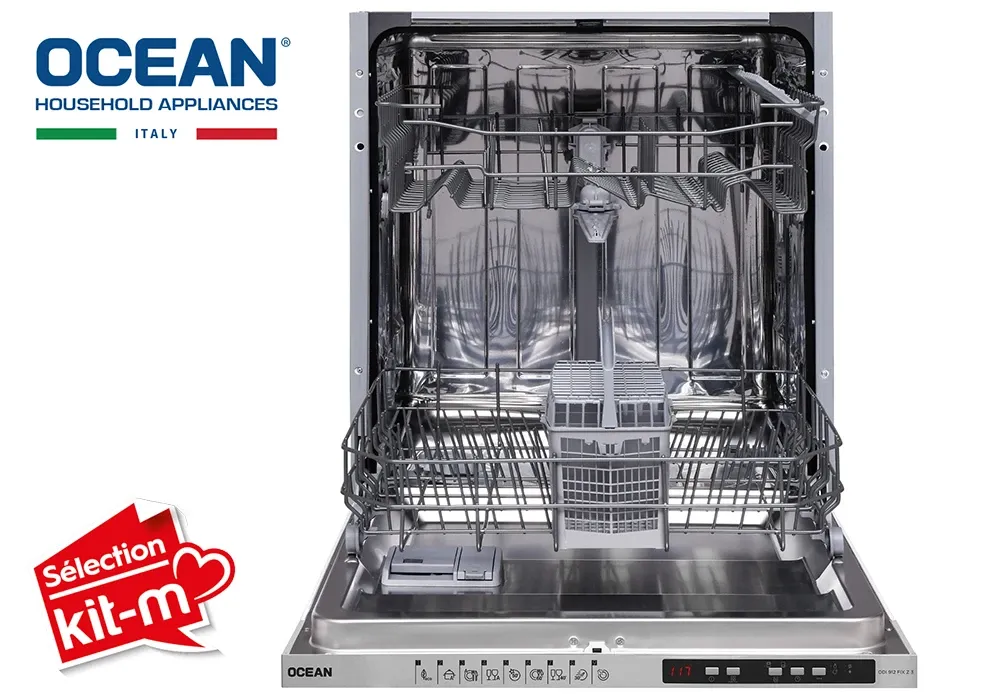 Lave-Vaisselle 60cm Tout Intégrable 12 Couverts Ocean (ODI912FIX3)