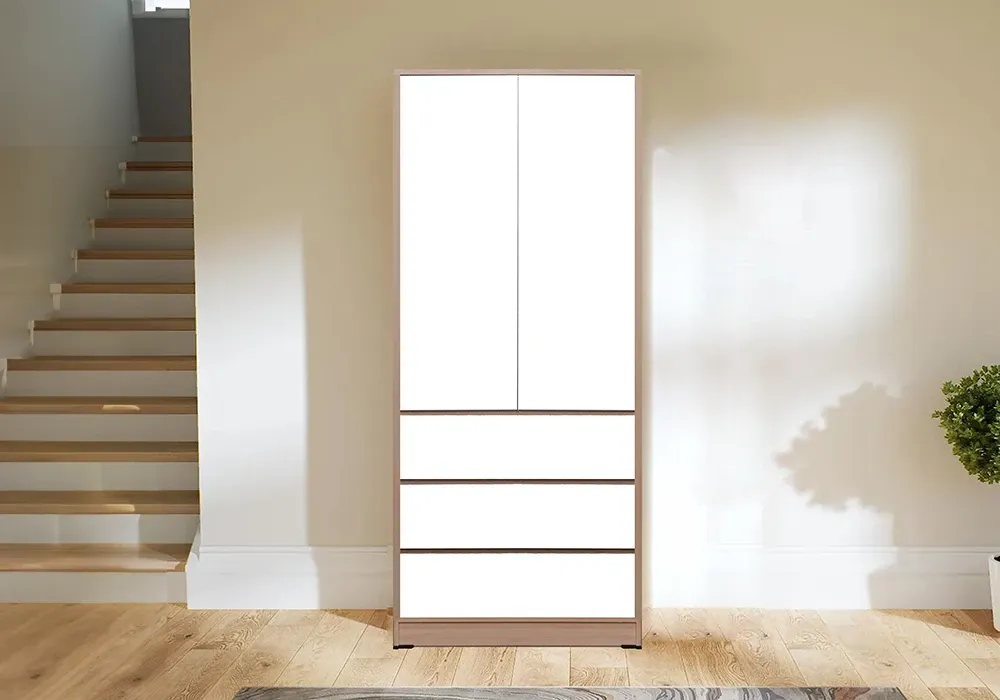 Armoire 2 Portes 3 Tiroirs Garvin