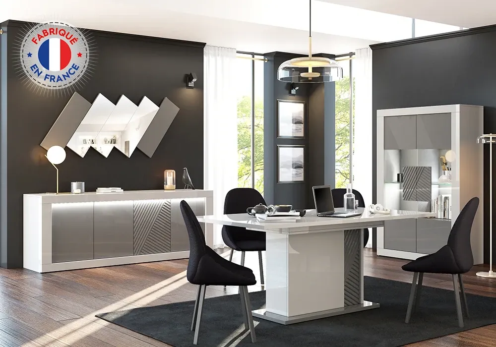 Bahut Bas 4 Portes avec LED (Collection Jane)