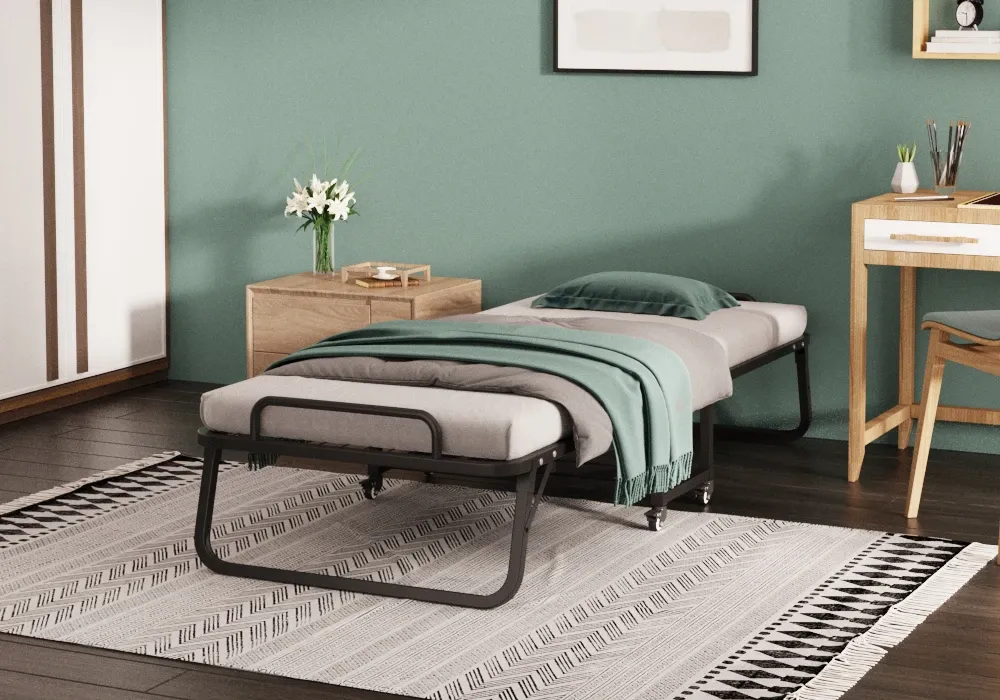 Lit Pliant en Métal Noir