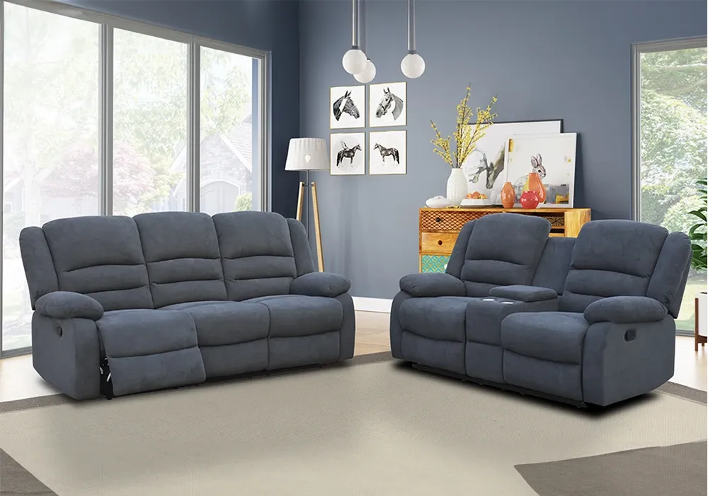 Salon 3 Places +2 Places avec 4 Relax Manuels Smoky