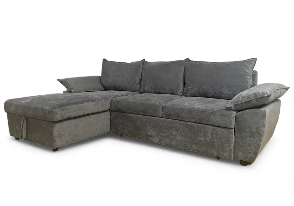 Salon d’Angle Convertible Microfibre Gris Oliver – Image 2