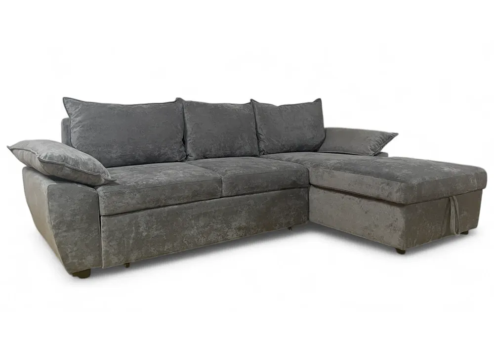 Salon d’Angle Convertible Microfibre Gris Oliver – Image 3