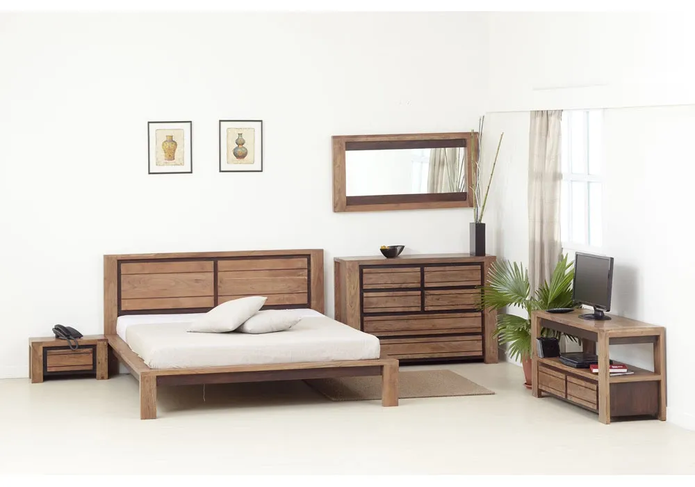 Lit 160x200cm en Bois d’Acacia (Collection Sweden) – Image 2