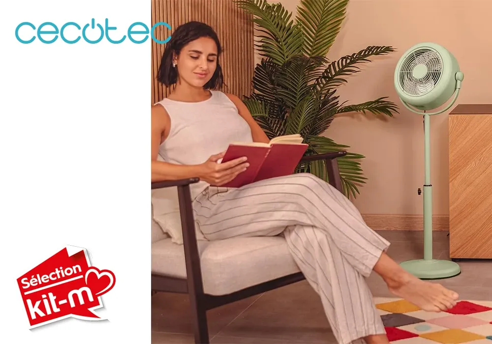 Ventilateur Rétro Vintage Vert Inclinable et Réglable EnergySilence 250 ClassicStyle Cecotec (8206) – Image 5