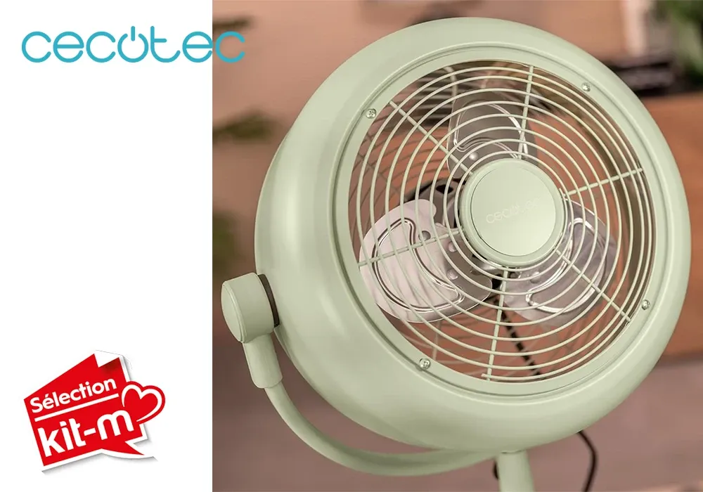 Ventilateur Rétro Vintage Vert Inclinable et Réglable EnergySilence 250 ClassicStyle Cecotec (8206) – Image 2