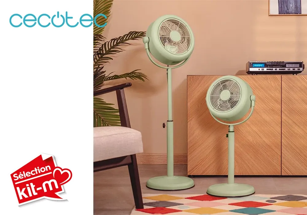 Ventilateur Rétro Vintage Vert Inclinable et Réglable EnergySilence 250 ClassicStyle Cecotec (8206) – Image 3