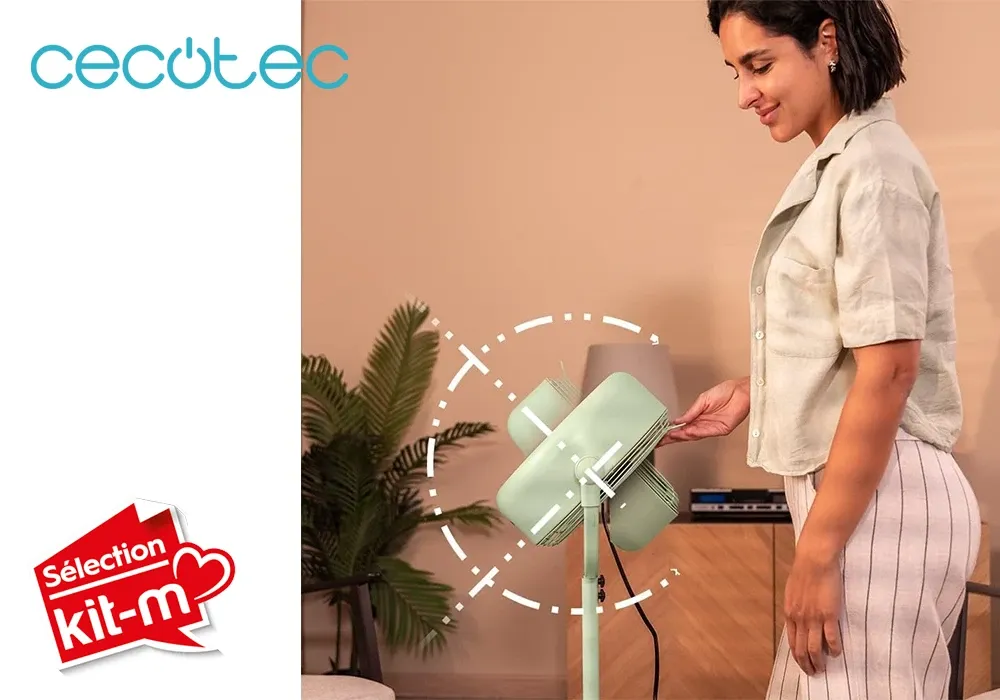 Ventilateur Rétro Vintage Vert Inclinable et Réglable EnergySilence 250 ClassicStyle Cecotec (8206) – Image 4