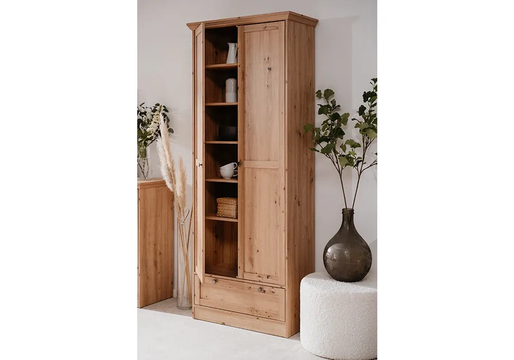Meuble de Rangement Haut 2 Portes 1 Tiroir (Collection Timber)