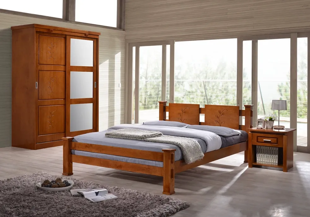 Armoire 2 Portes Coulissantes PB Oak avec Miroir Leaf