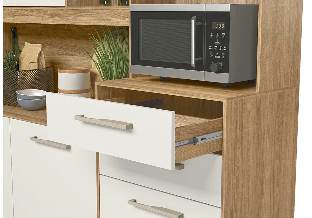 Buffet de Cuisine 6 Portes 2 Tiroirs Salsa Blanc – Image 3