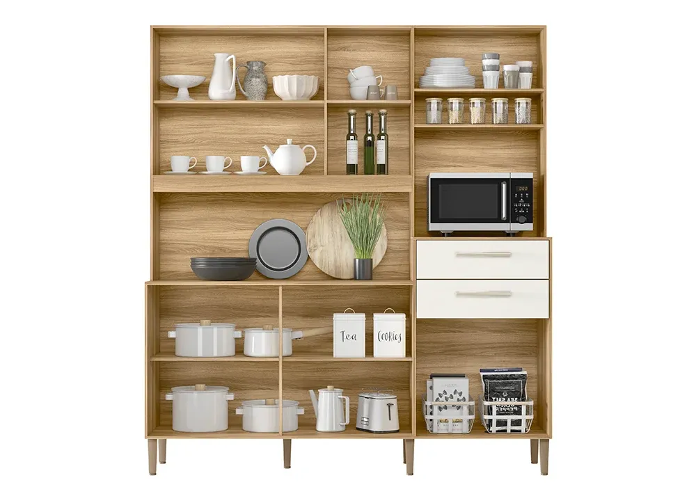 Buffet de Cuisine 6 Portes 2 Tiroirs Salsa Blanc – Image 2