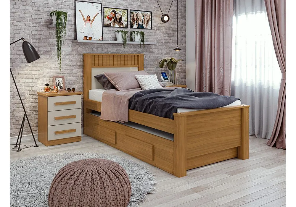 Lit 90x190cm avec Tiroirs Athenas Rovere