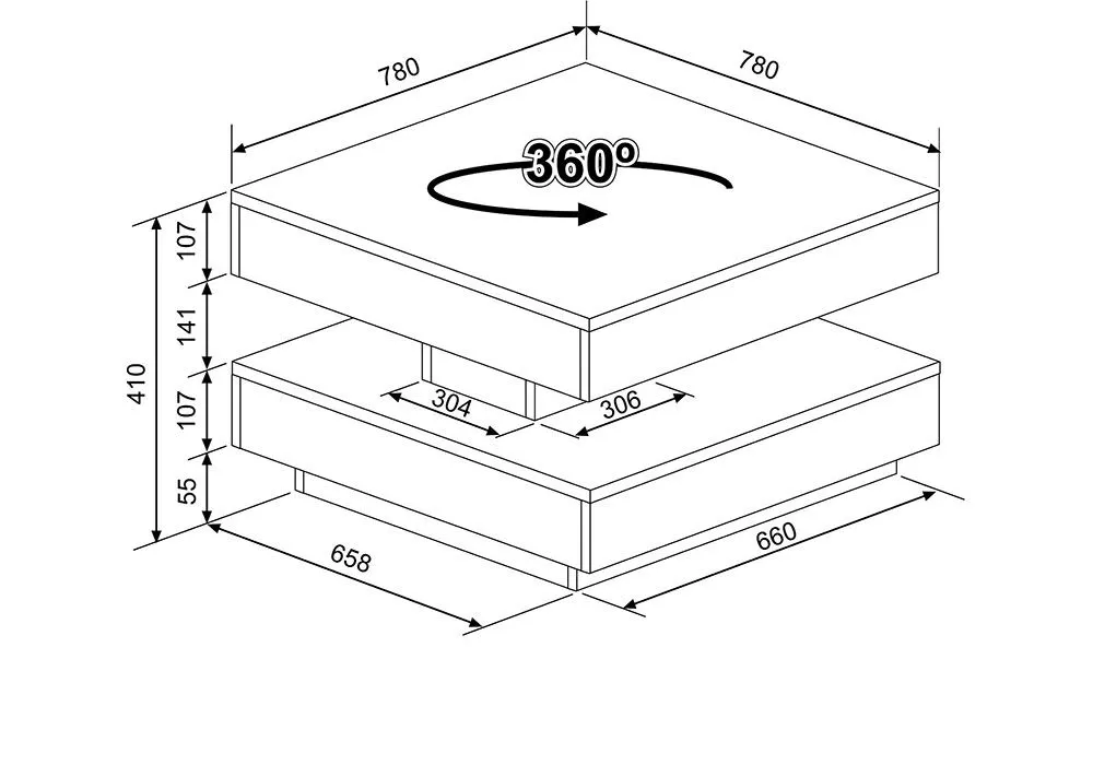 Table de Salon avec Plateau Pivotant Soho – Image 3