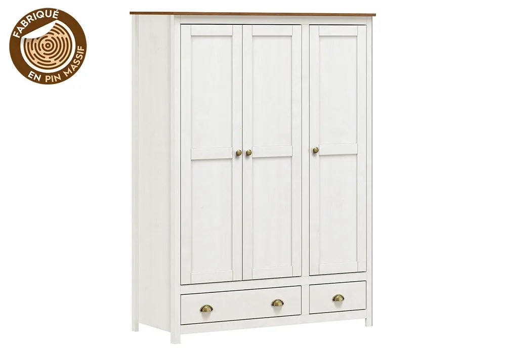 Armoire 3 Portes 2 Tiroirs (Chambre à Coucher Topazio)