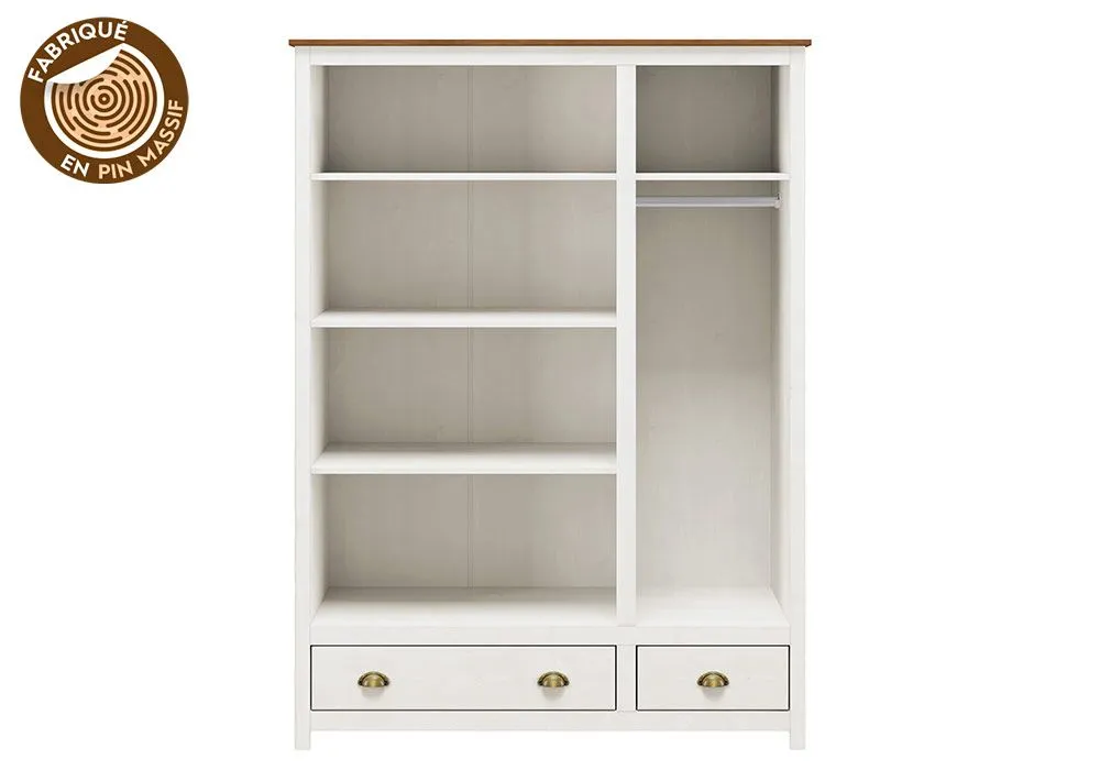 Armoire 3 Portes 2 Tiroirs (Chambre à Coucher Topazio) – Image 2