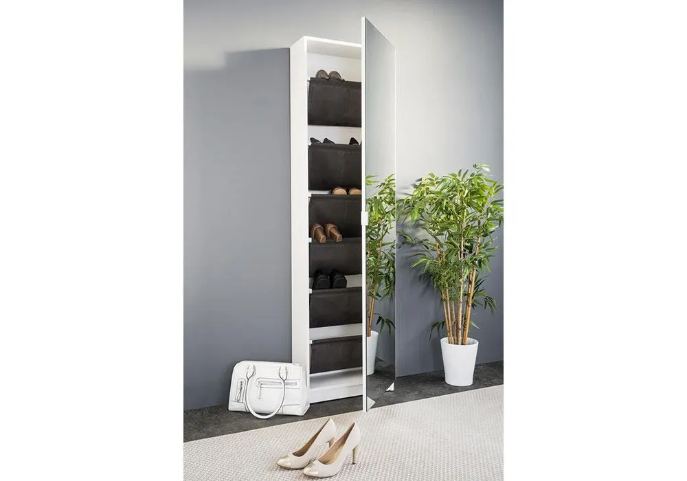 Armoire à Chaussures Colonne 1 Porte avec Miroir Zuma