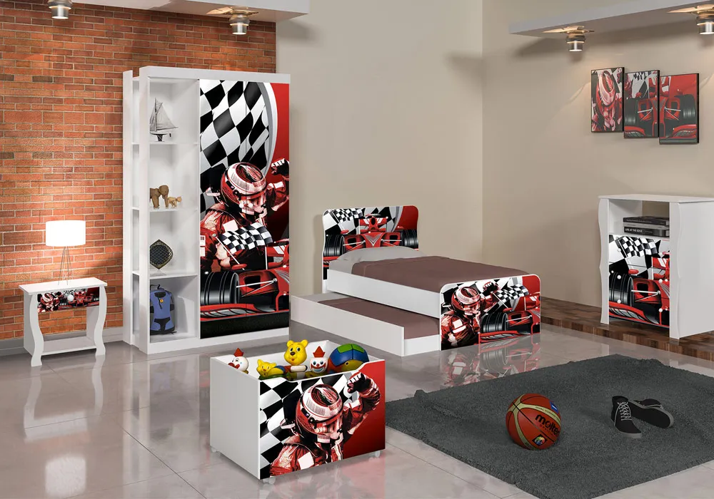 Lit 90x190cm Hugo Sans Tiroir (Collection Formula One)