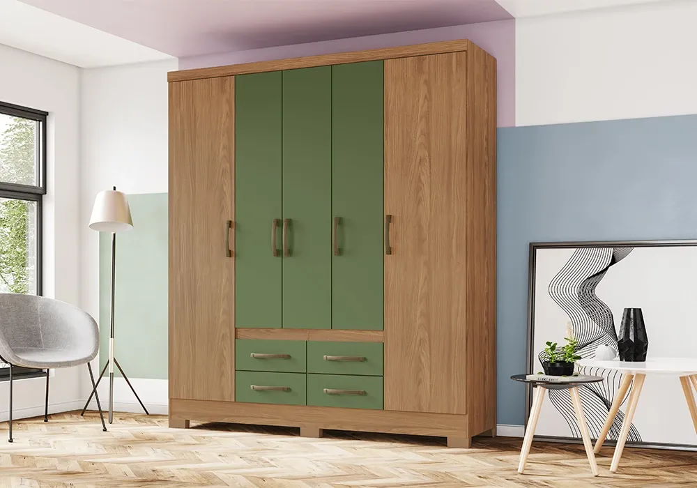 Armoire 5 Portes avec 4 Tiroirs