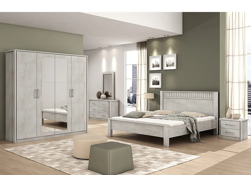 Armoire 4 Portes avec Miroir (Collection Torino) – Image 2