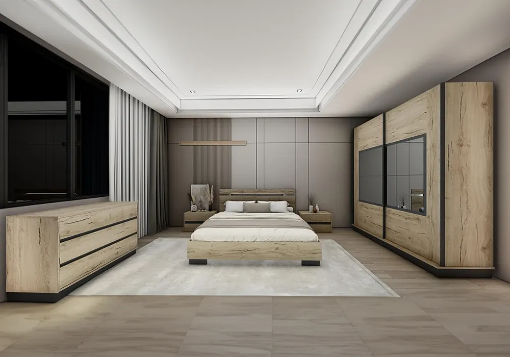 Chambre à Coucher avec Lit 140x190cm Merli – Image 5