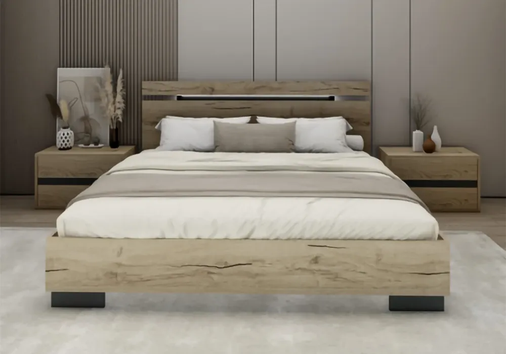 Chambre à Coucher avec Lit 140x190cm Merli – Image 4