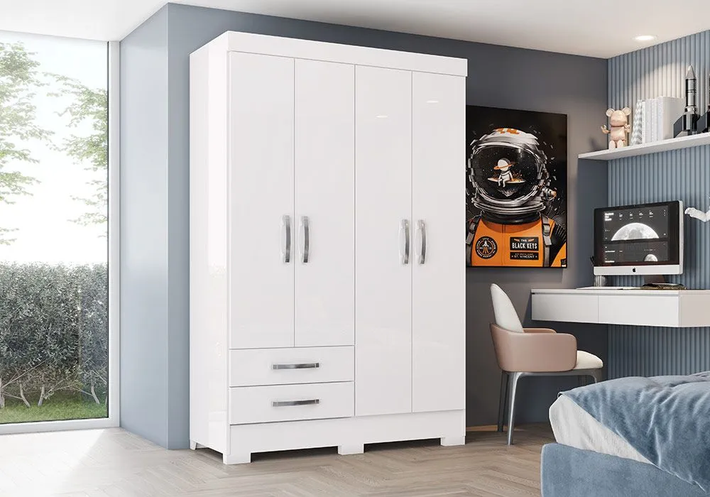 Armoire 4 Portes et 2 Tiroirs