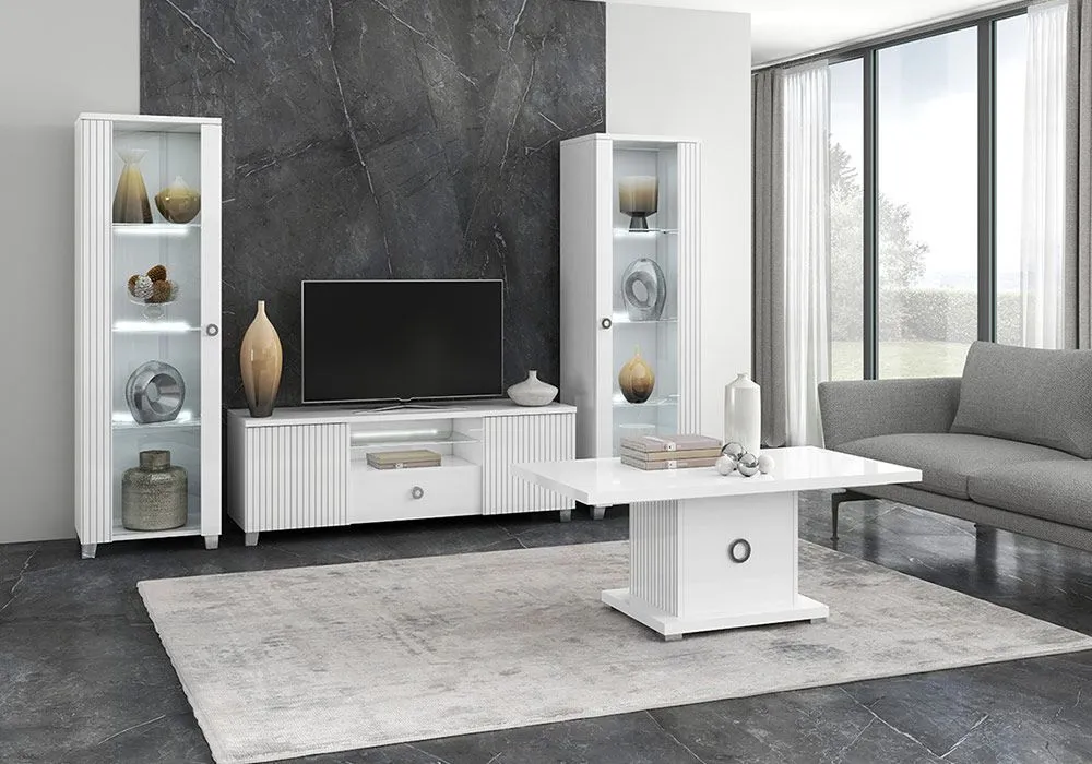 Meuble TV 2 Portes 1 Tiroir LED (Collection Elite)