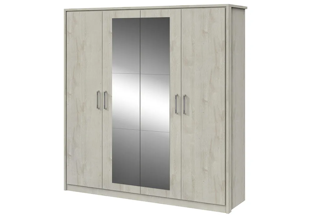 Armoire 4 Portes avec Miroir (Collection Torino)