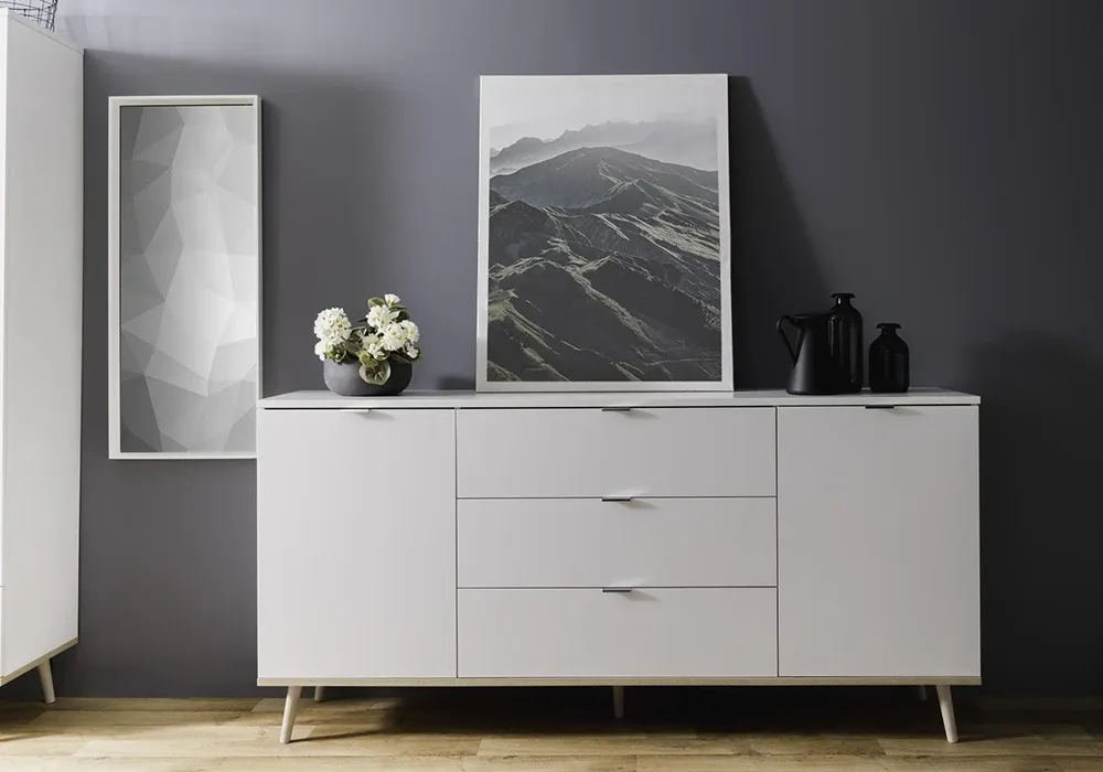 Bahut Bas 2 Portes 3 Tiroirs (Collection Goteborg)