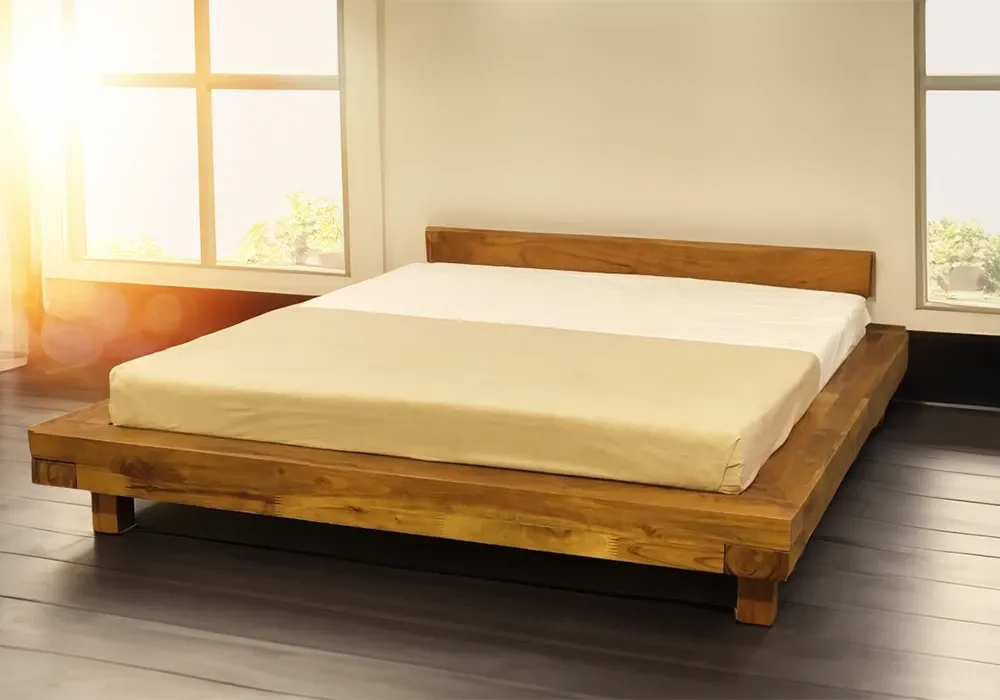 Lit 160x200cm en Bois d’Acacia (Collection Poutre)