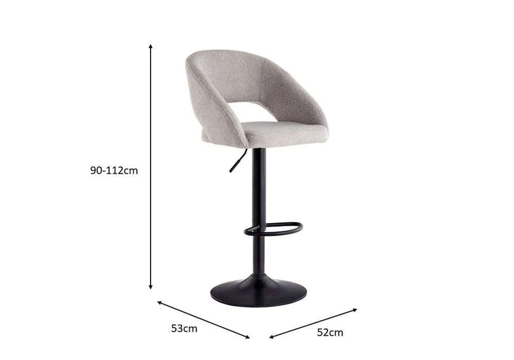 Tabouret Bar Gris Flori – Image 3