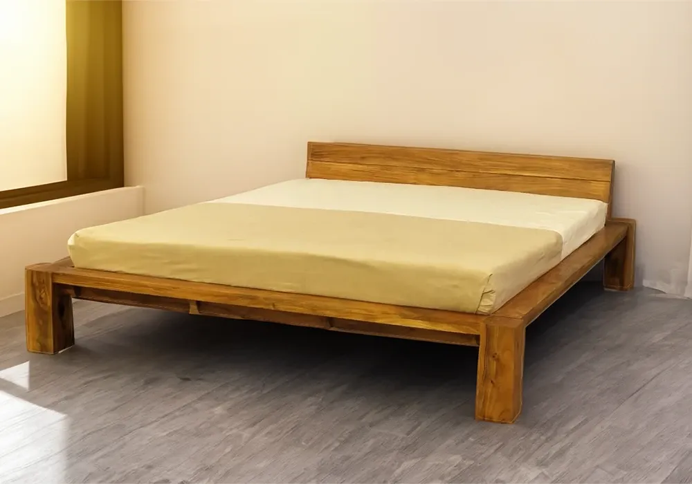 Lit 140x190cm en Bois d’Acacia (Collection Samouraï)