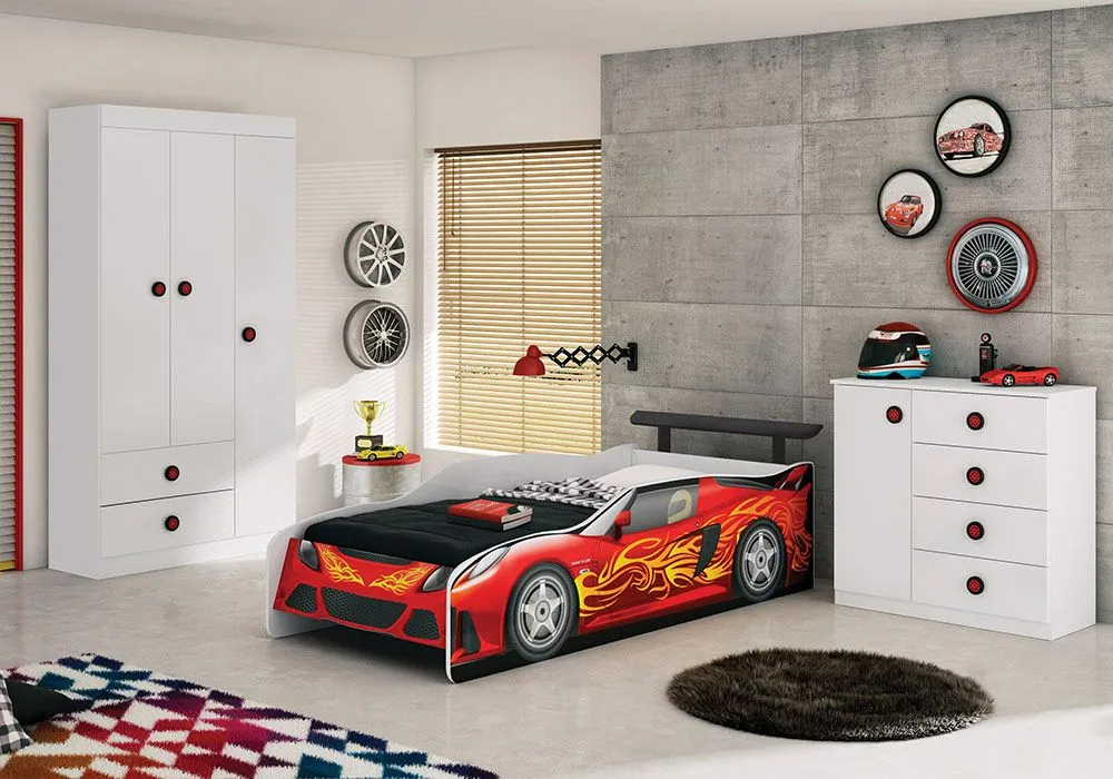 Armoire 3 Portes 2 Tiroirs Sport Car